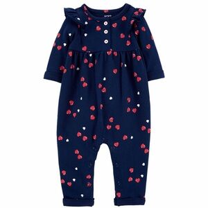 EUC Carter's Navy One Piece with Heart Pattern